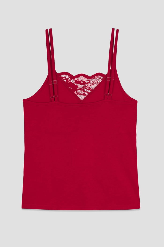 Shoulder Straps Lace Up Cami Set