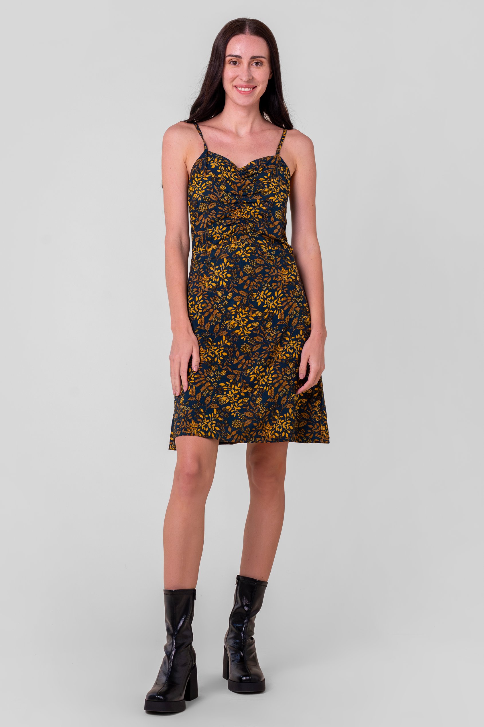 Women's Cami Mini Dress with Ruched Front