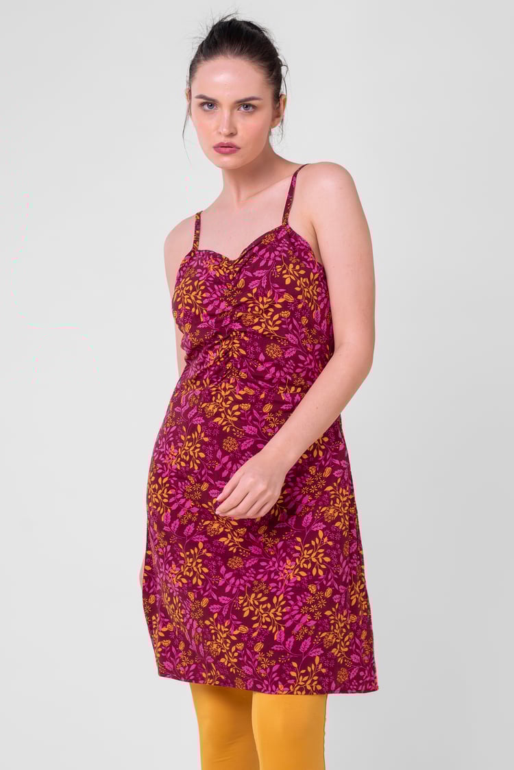 Women's Cami Mini Dress with Ruched Front