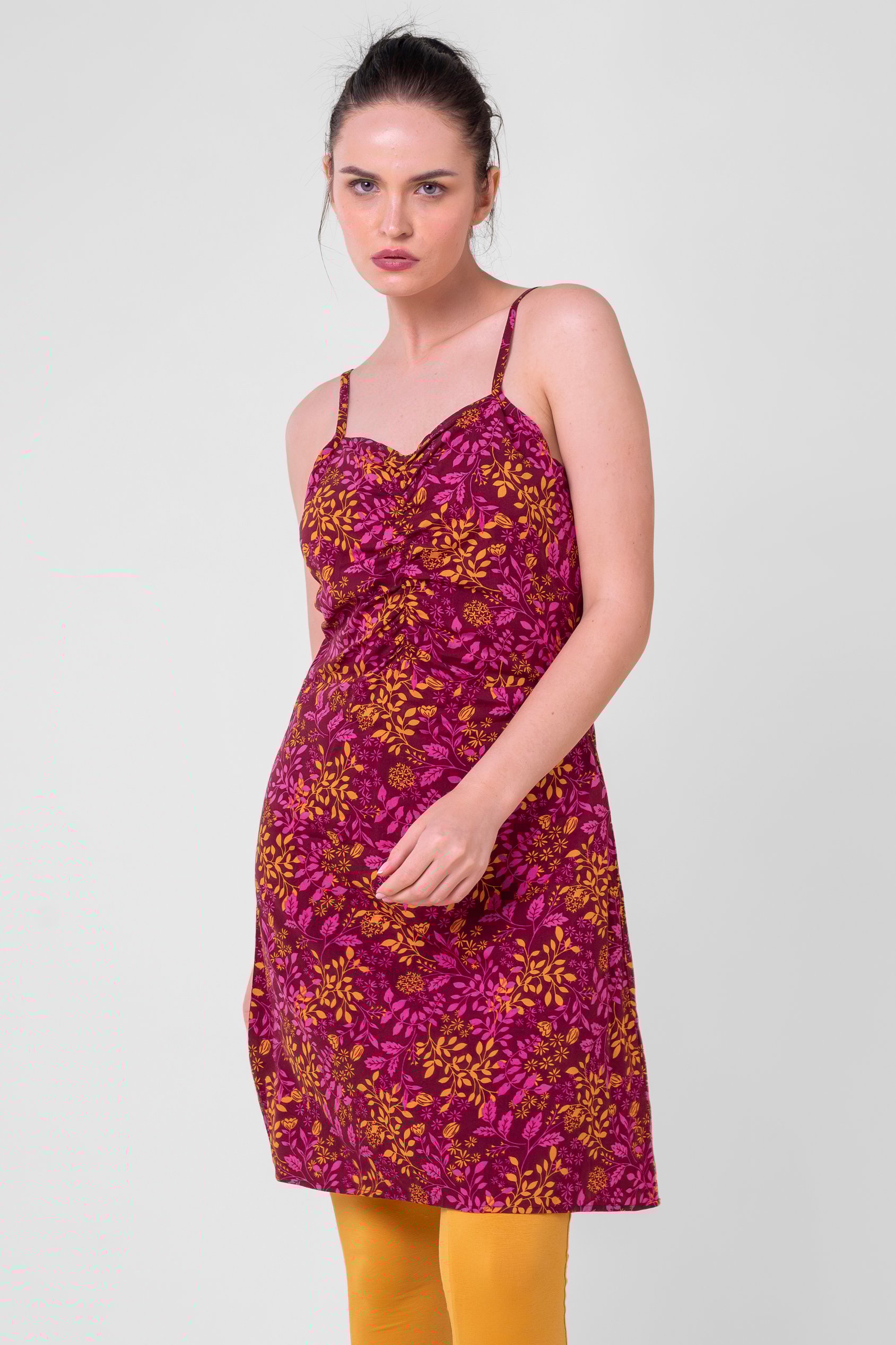 Women's Cami Mini Dress with Ruched Front