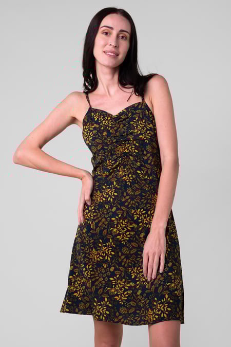 Women's Green Cami Mini Dress with Ruched Front