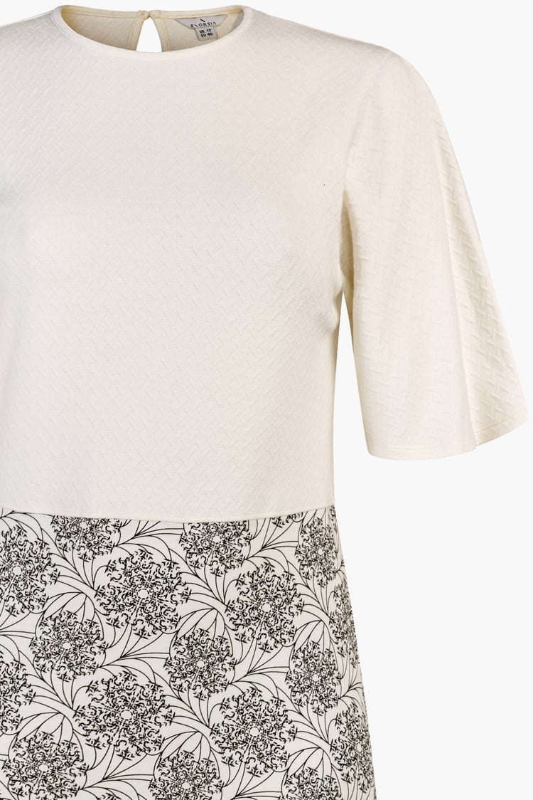 Printed Skirt Detail Design Jersey Dress