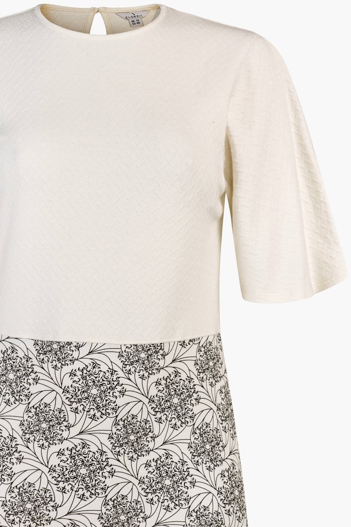 Printed Skirt Detail Design Jersey Dress