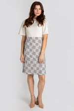 Printed Skirt Detail Design Jersey Dress