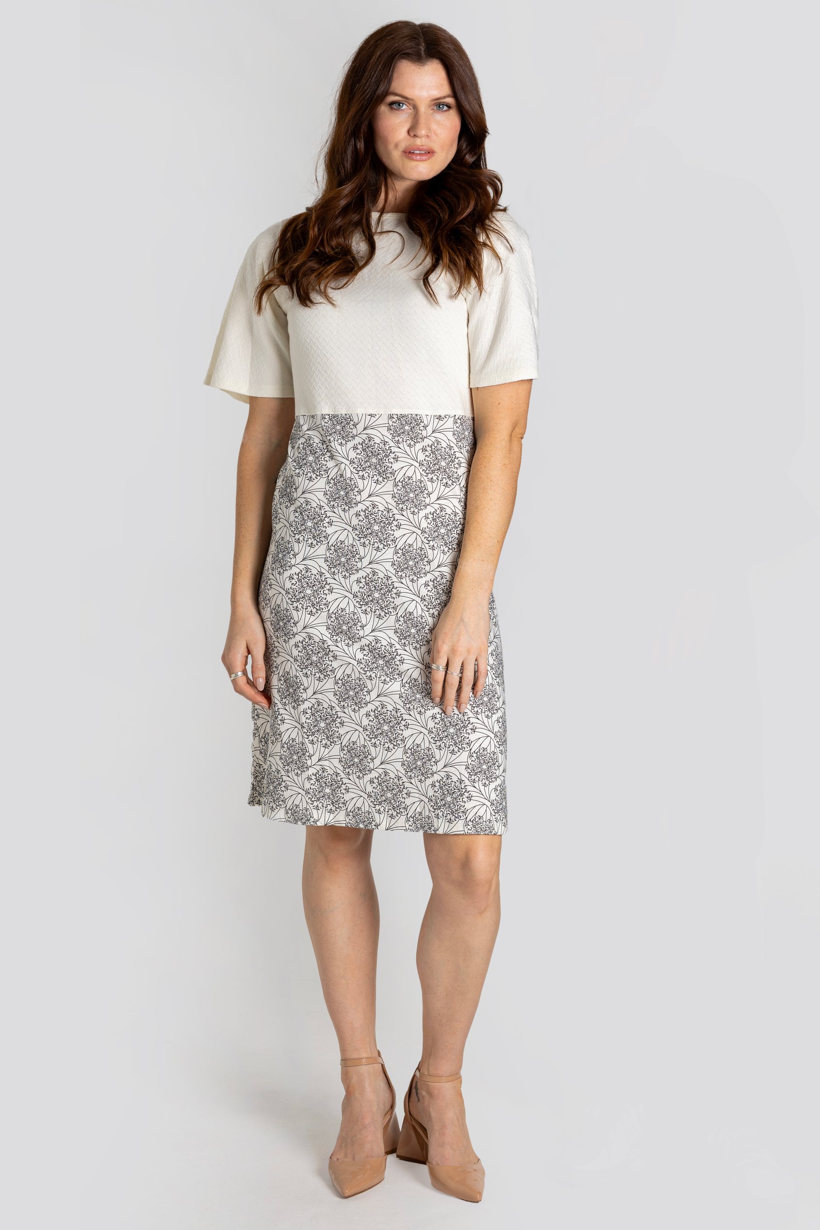 Printed Skirt Detail Design Jersey Dress