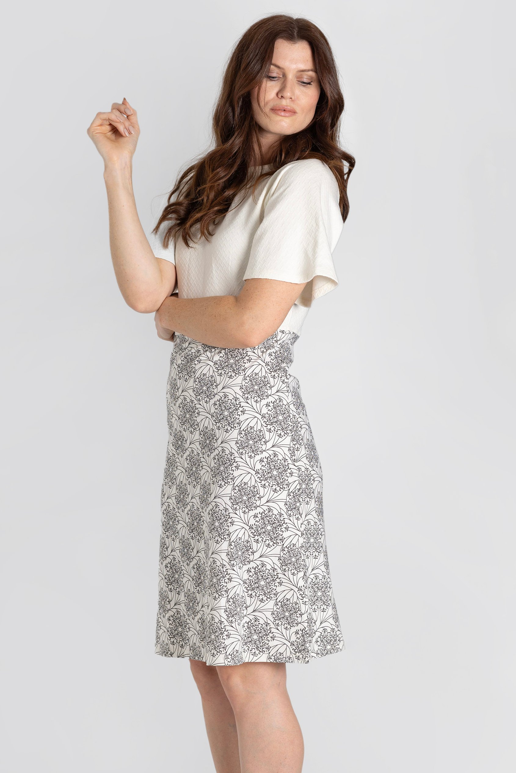 Printed Skirt Detail Design Jersey Dress