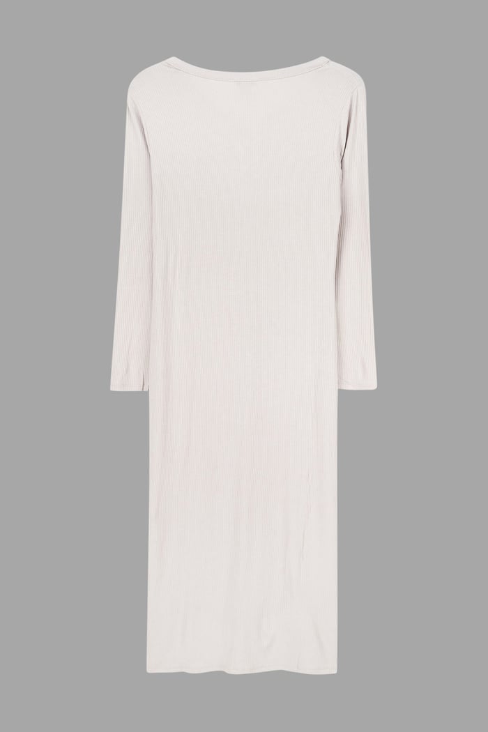 Womens Front Slit Ribbed Midi Dress