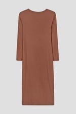 Womens Front Slit Ribbed Midi Dress