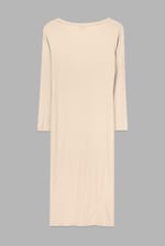 Womens Front Slit Ribbed Midi Dress