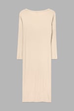 Womens Front Slit Ribbed Midi Dress