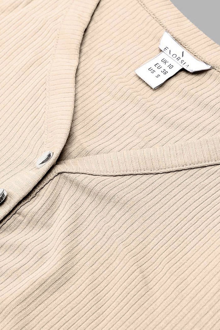 Womens Front Slit Ribbed Midi Dress