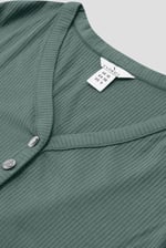 Womens Front Slit Ribbed Midi Dress