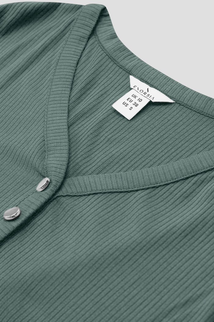 Womens Front Slit Ribbed Midi Dress