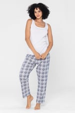 Geo Print Wide Leg Pyjamas