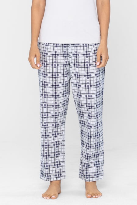 Grey Geo Print Wide Leg Pyjamas