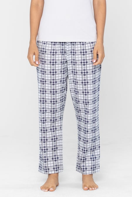 Grey Geo Print Wide Leg Pyjamas