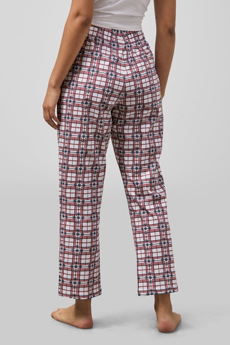 Brown Geo Print Wide Leg Pyjamas
