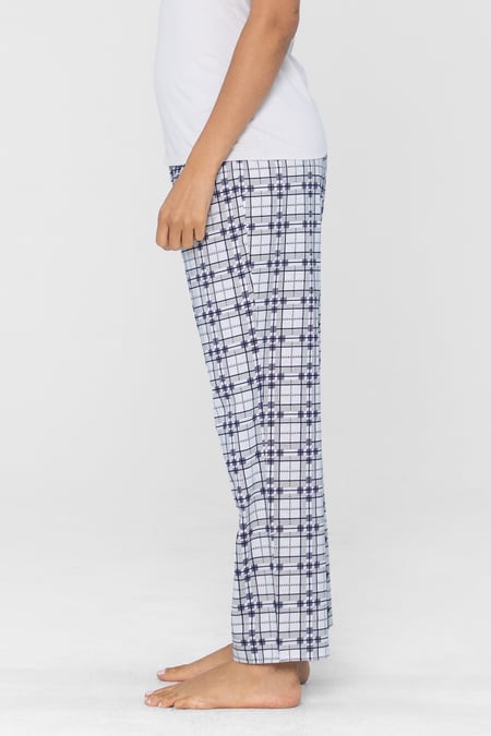 Grey Geo Print Wide Leg Pyjamas