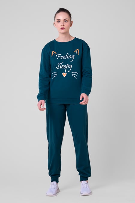 Green Feeling Sleepy Long Sleeve Pyjama Set