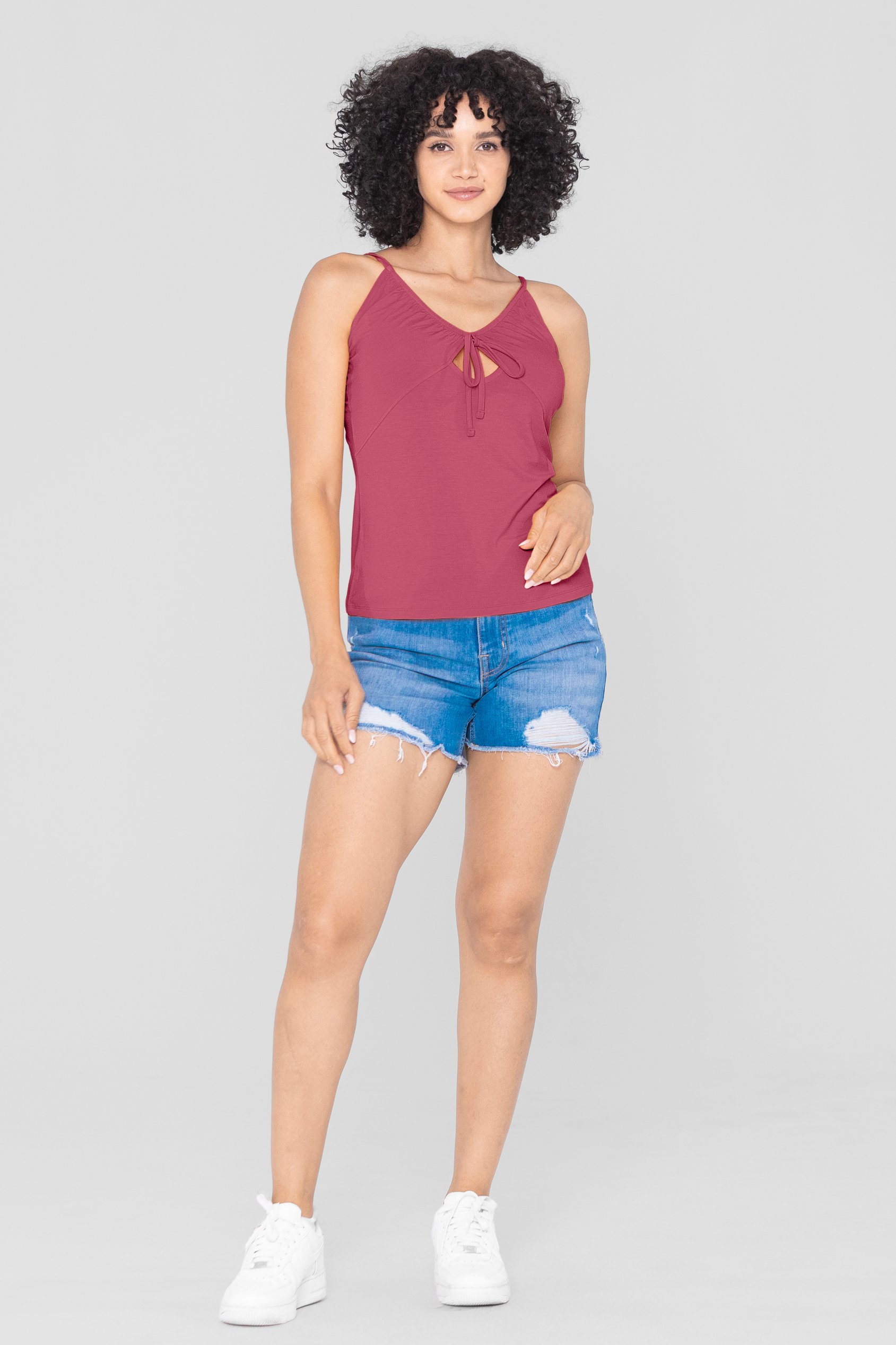 Key Hole Tie Detail Cami