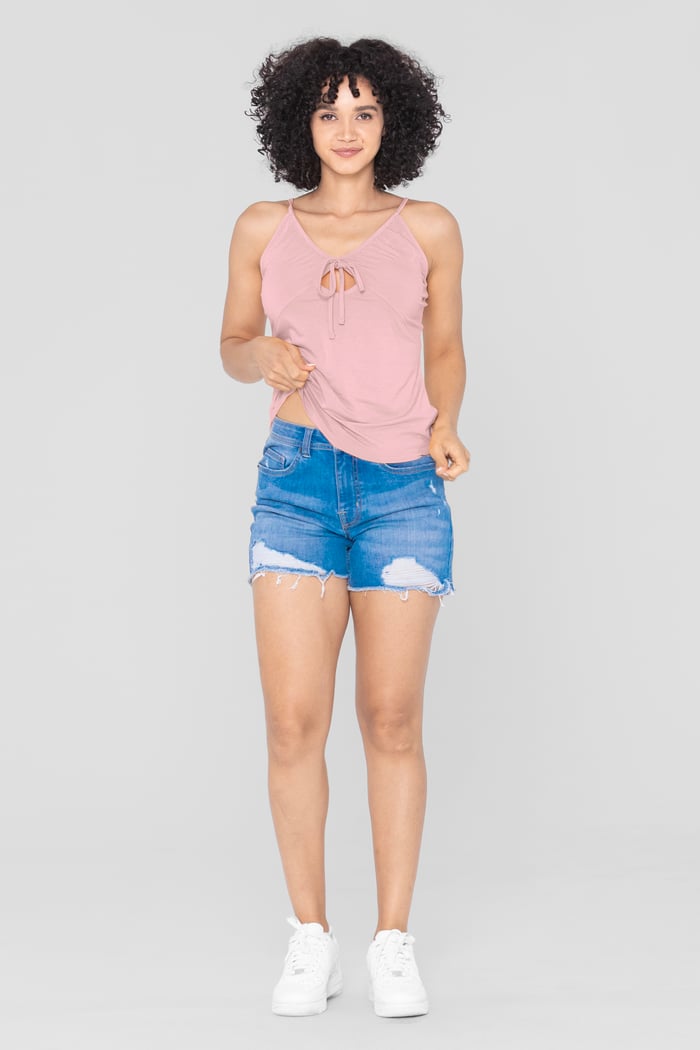 Key Hole Tie Detail Cami