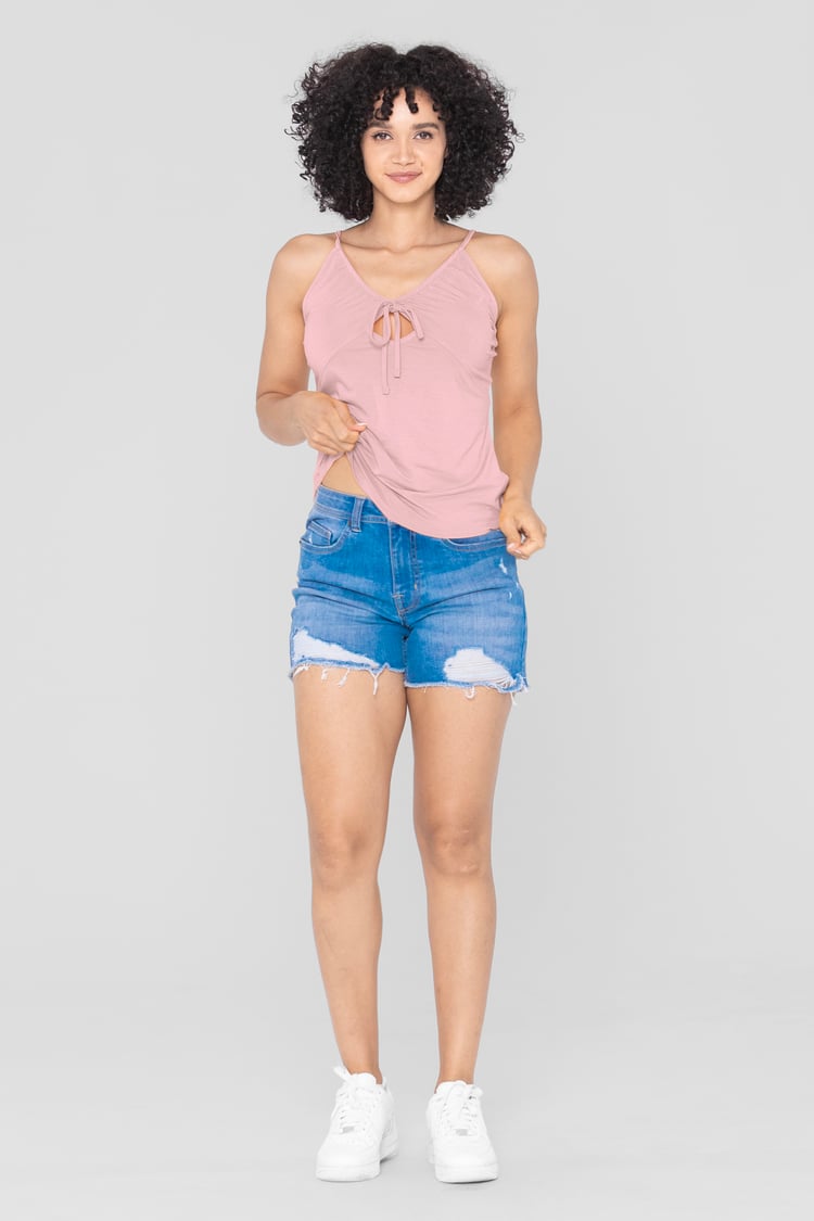 Key Hole Tie Detail Cami