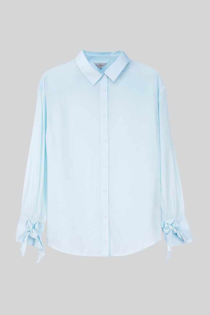 Tie-Cuff LS Viscose Shirt