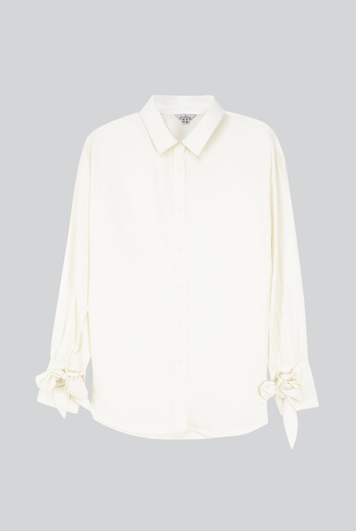 Tie-Cuff LS Viscose Shirt