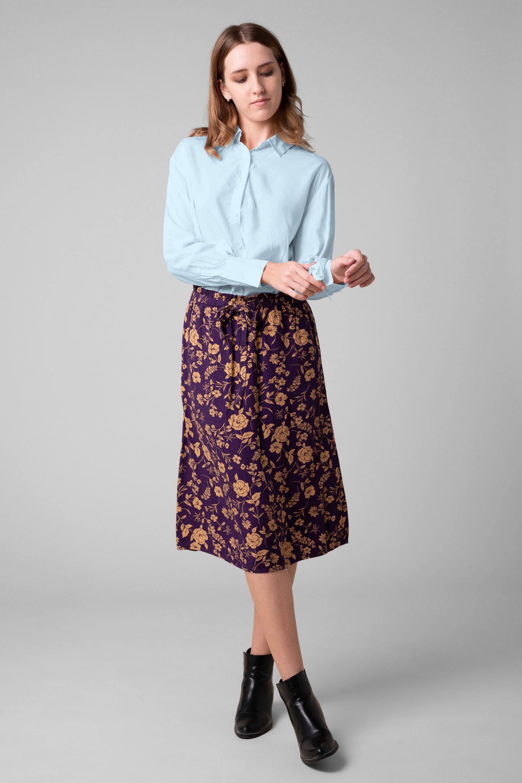 Tie-Cuff LS Viscose Shirt