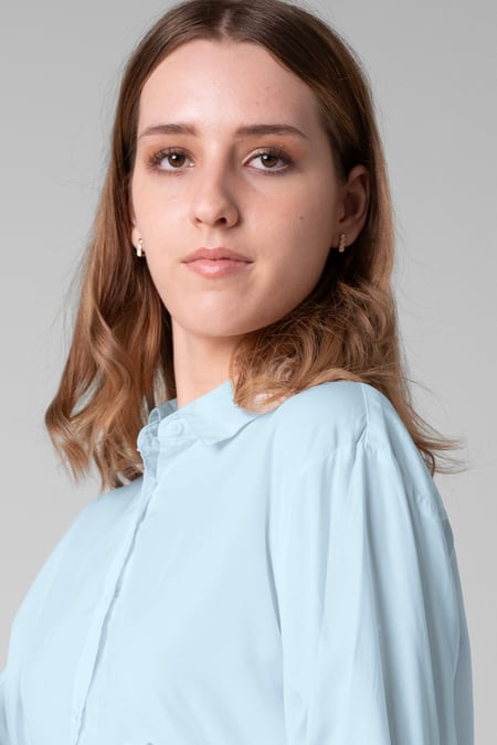 Blue Tie-Cuff LS Viscose Shirt