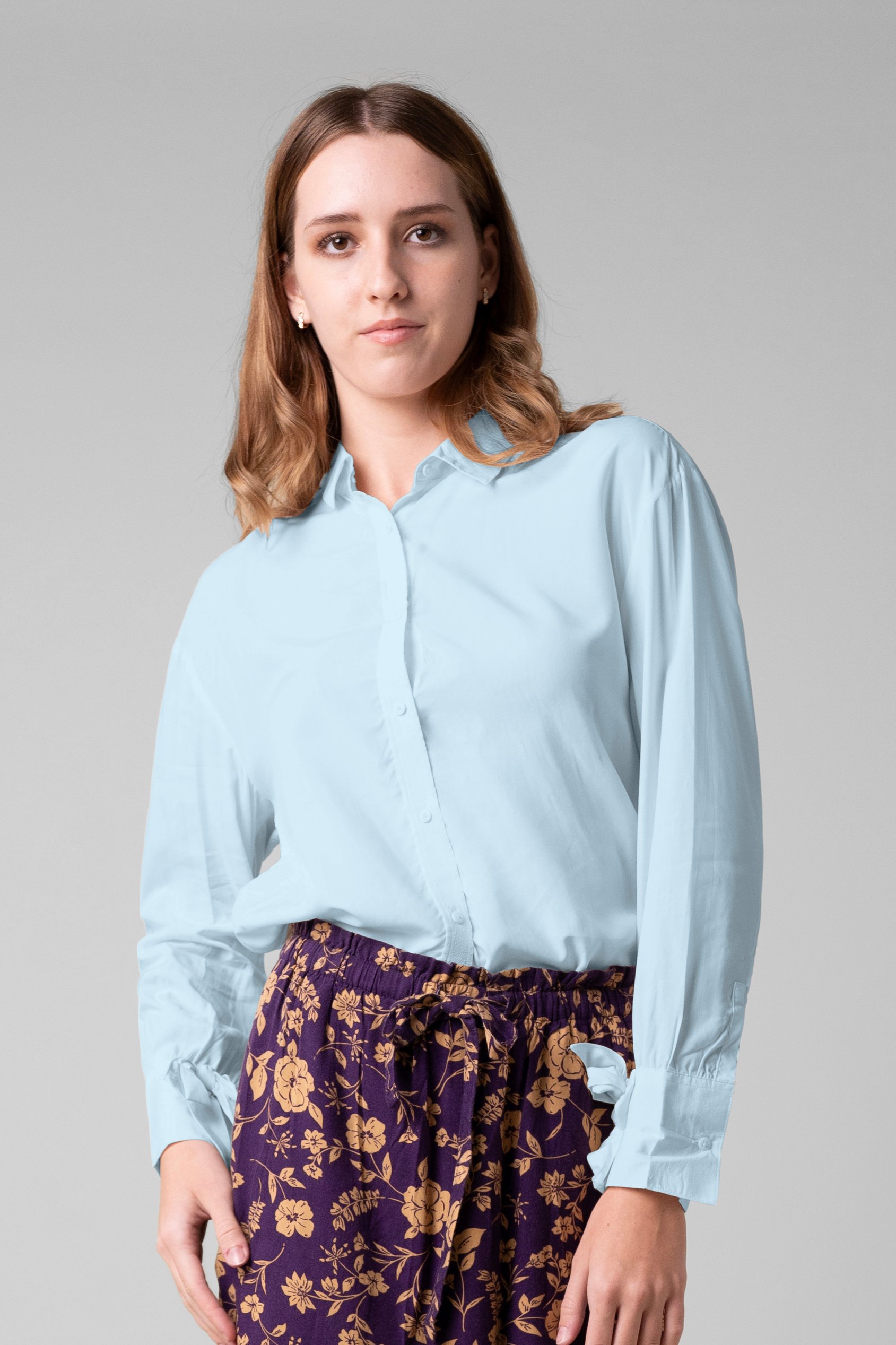 Tie-Cuff LS Viscose Shirt