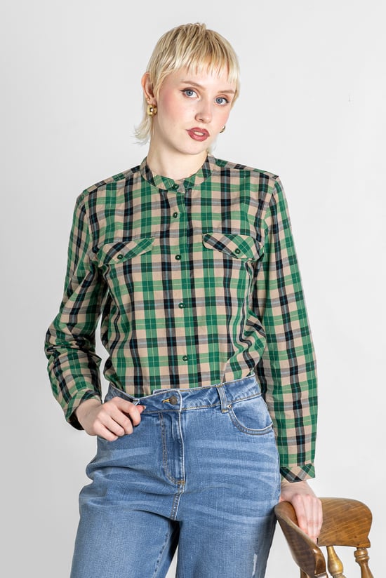 Womens Regular Fit Paper-Touch Poplin Shirt