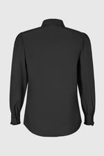 Super Soft Black Shirt With Long Puff Sleeves