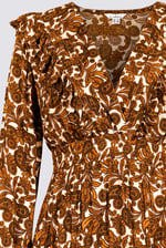 Paisley Printed Viscose Shirred Maxi Dress