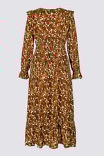 Paisley Printed Viscose Shirred Maxi Dress