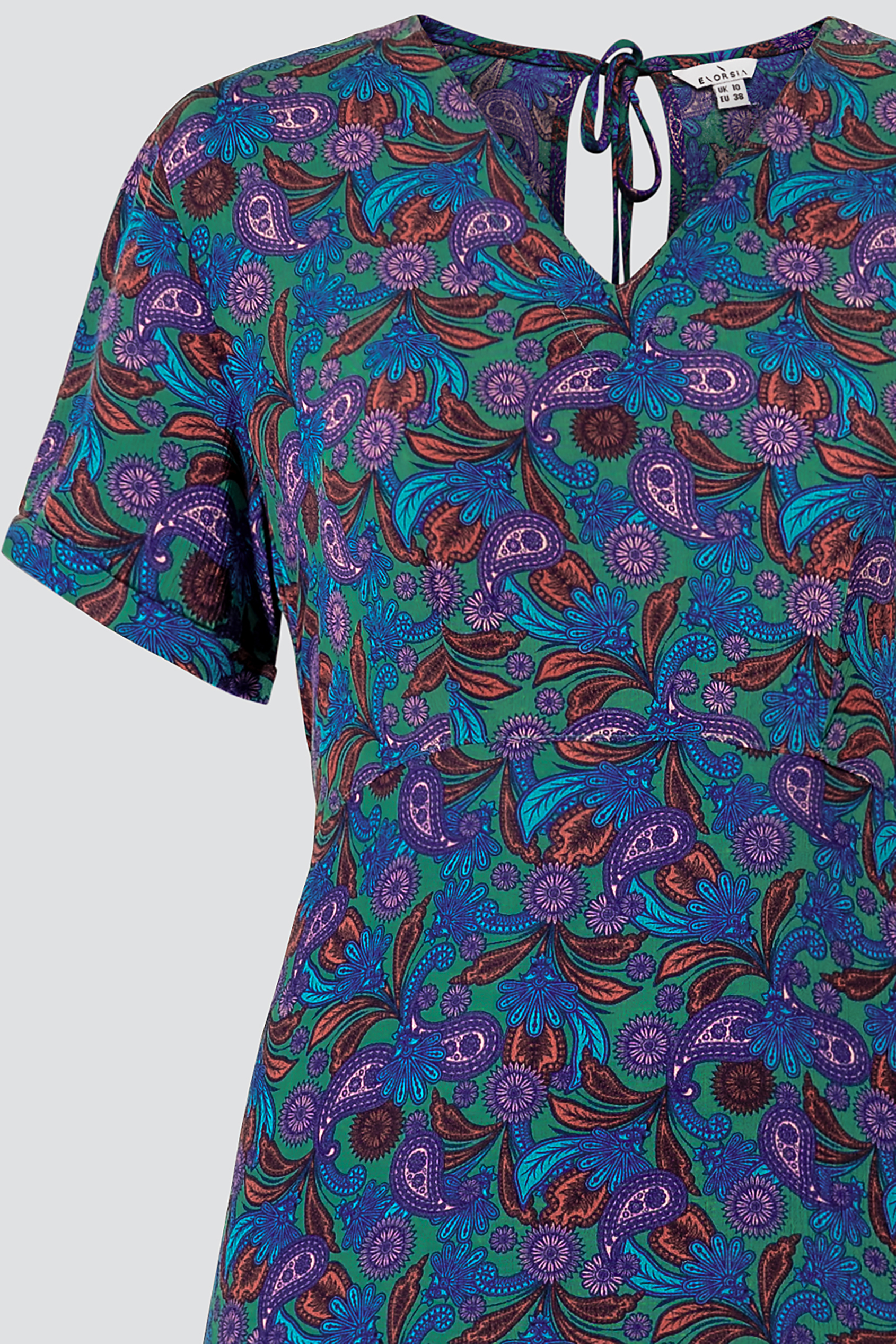 Crepe Viscose Paisley Printed Maxi Dress