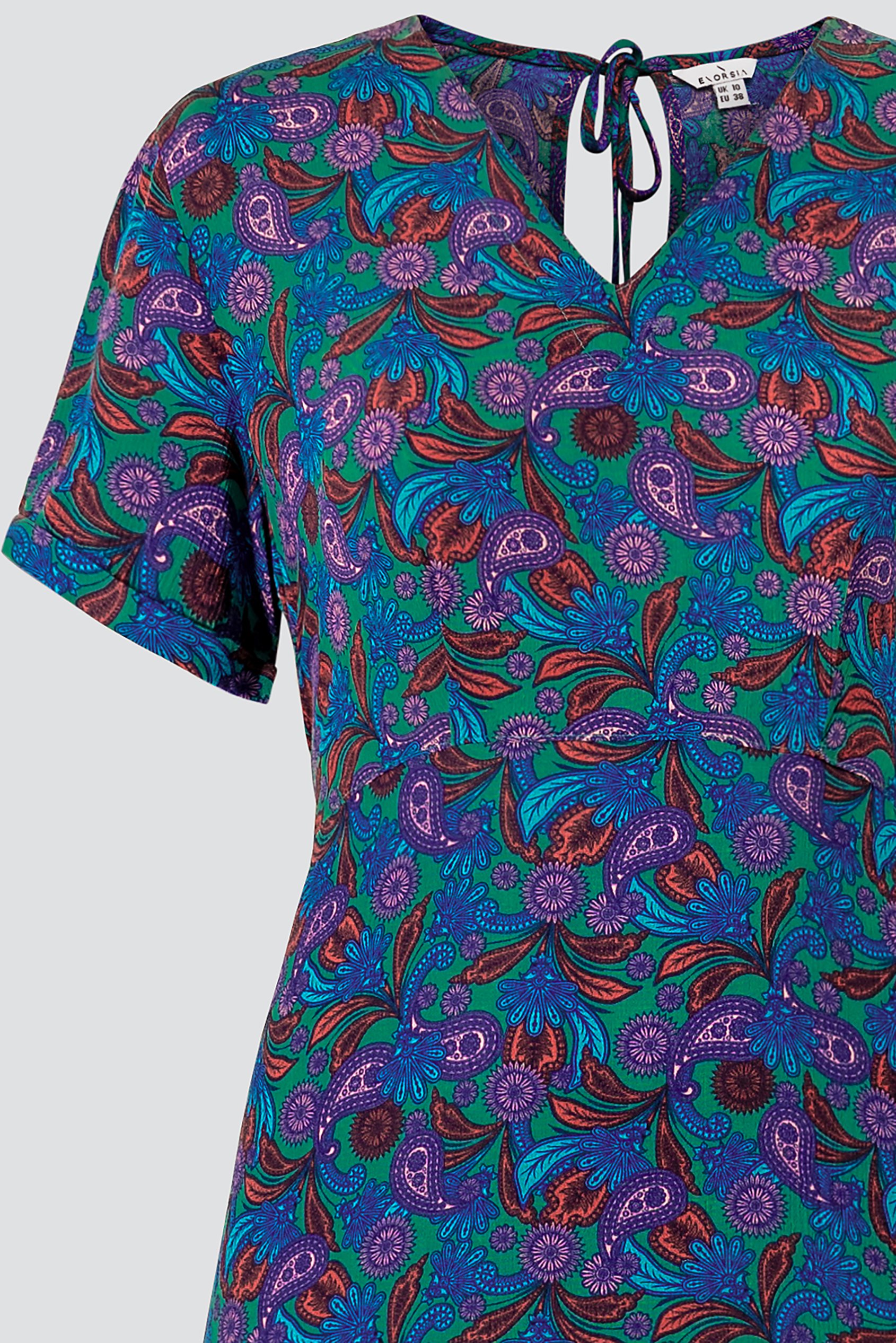 Crepe Viscose Paisley Printed Maxi Dress