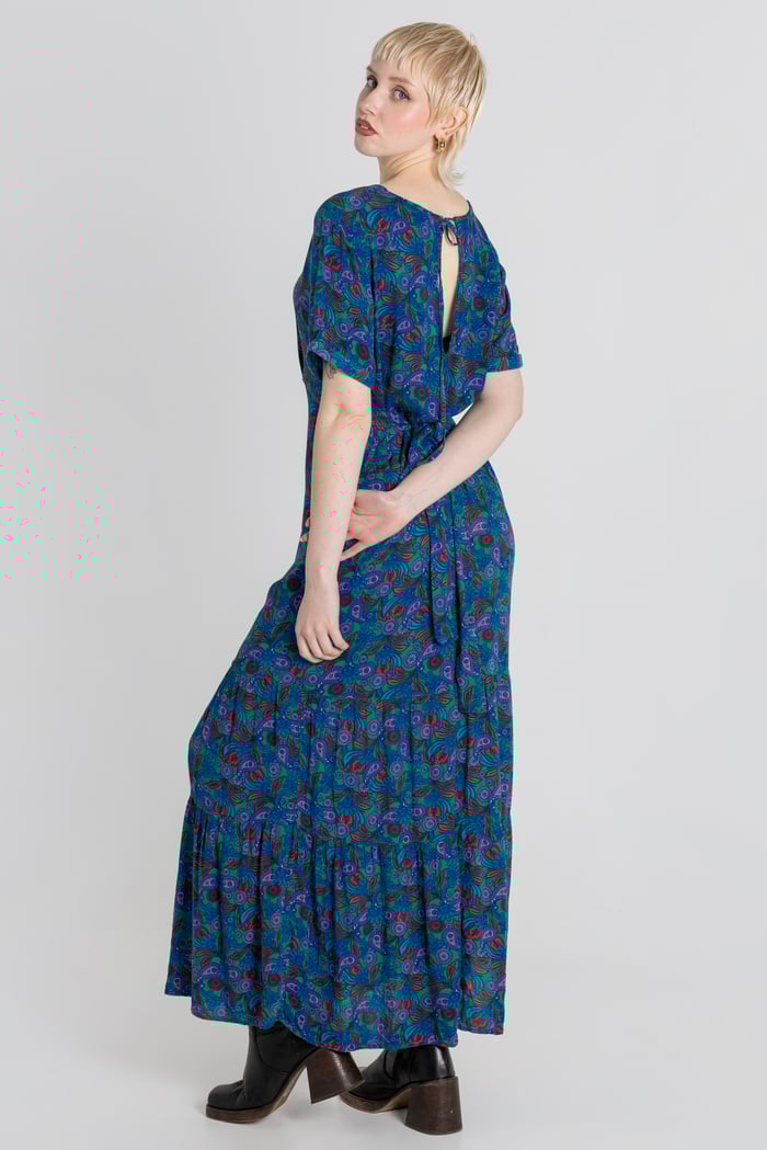 Crepe Viscose Paisley Printed Maxi Dress