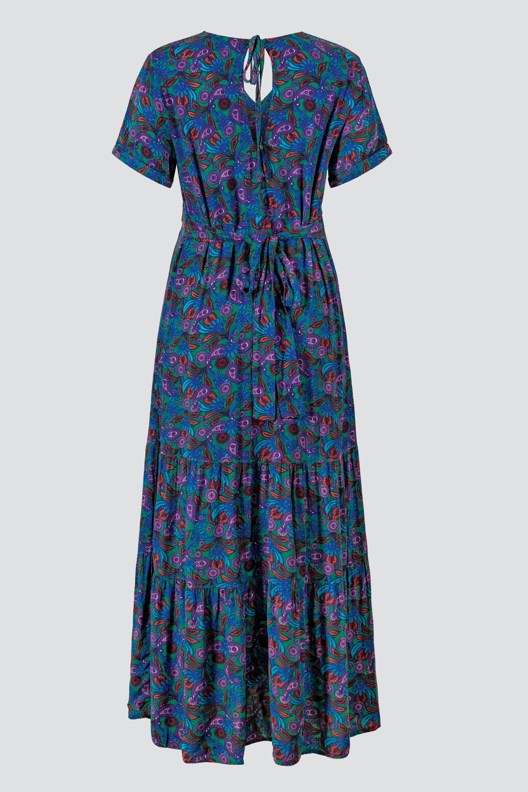 Crepe Viscose Paisley Printed Maxi Dress