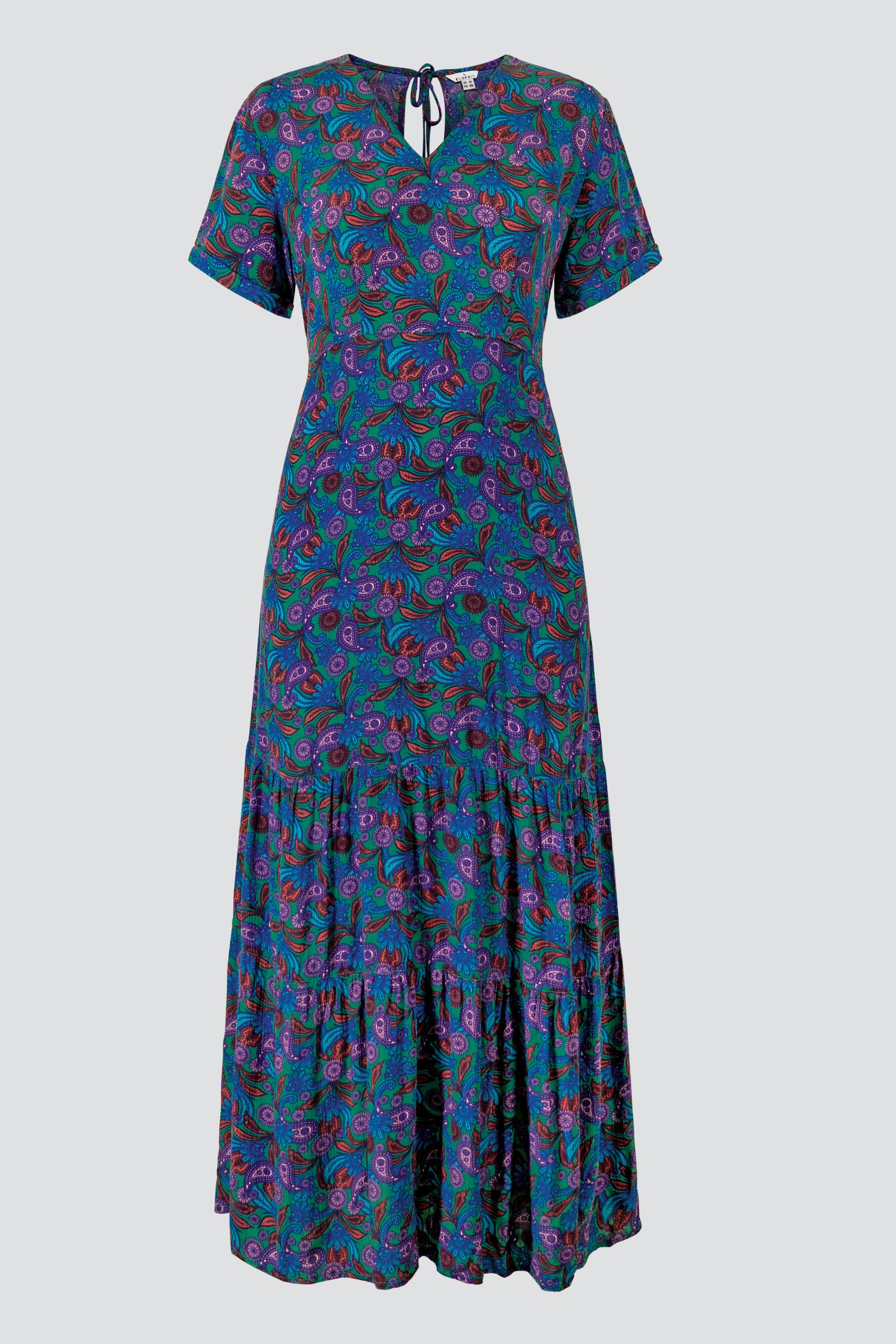 Crepe Viscose Paisley Printed Maxi Dress