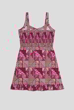 Frill Hem Smocked Back Printed Mini Dress