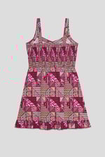 Frill Hem Smocked Back Printed Mini Dress