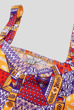 Frill Hem Smocked Back Printed Mini Dress