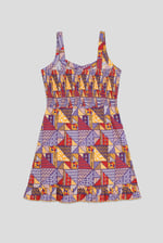 Frill Hem Smocked Back Printed Mini Dress