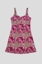 Frill Hem Smocked Back Printed Mini Dress