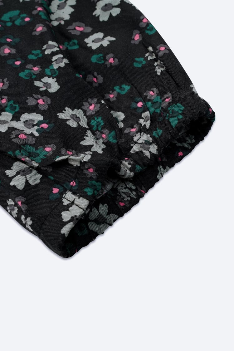 Womens Floral Print Button Front Blouse