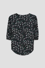 Womens Floral Print Button Front Blouse