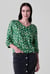 Womens Floral Print Button Front Blouse