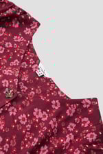 Womens Floral Print Button Front Blouse