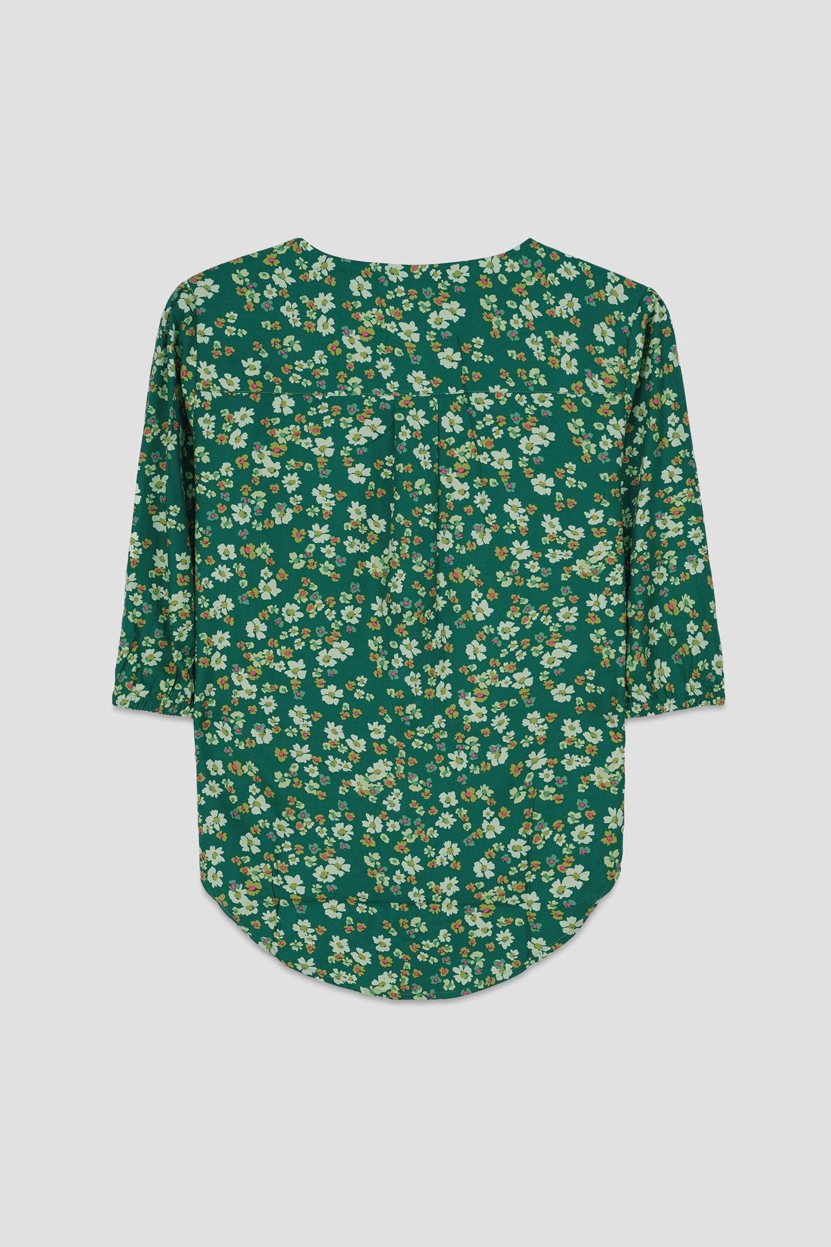 Womens Floral Print Button Front Blouse